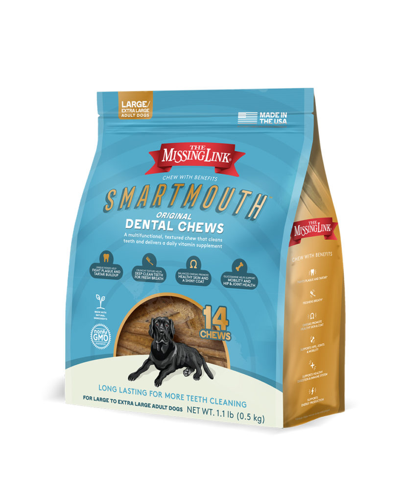 Smartmouth Dental Chews from Missing Link available at FarmVet