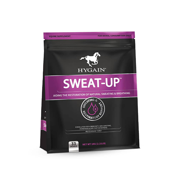 Sweat-Up from Hygain for anhidrosis available at FarmVet