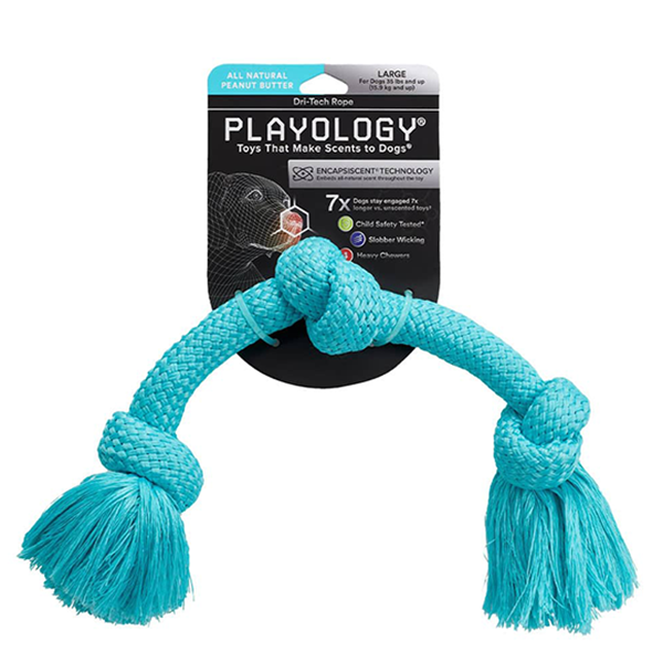 Playology Dri Tech Rope dog toy with scent available at FarmVet
