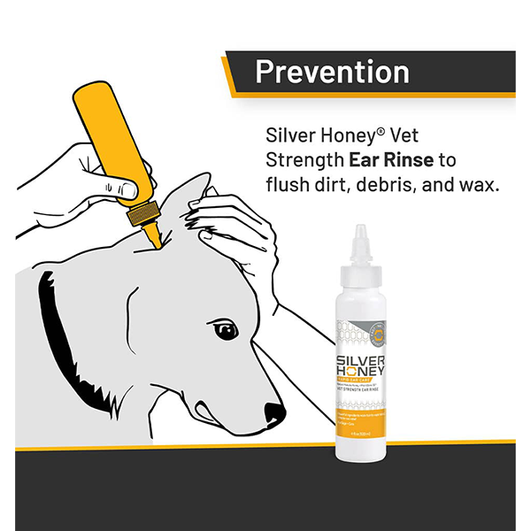 Absorbine’s Silver Honey Vet Strength Ear Rinse for Pets available at FarmVet